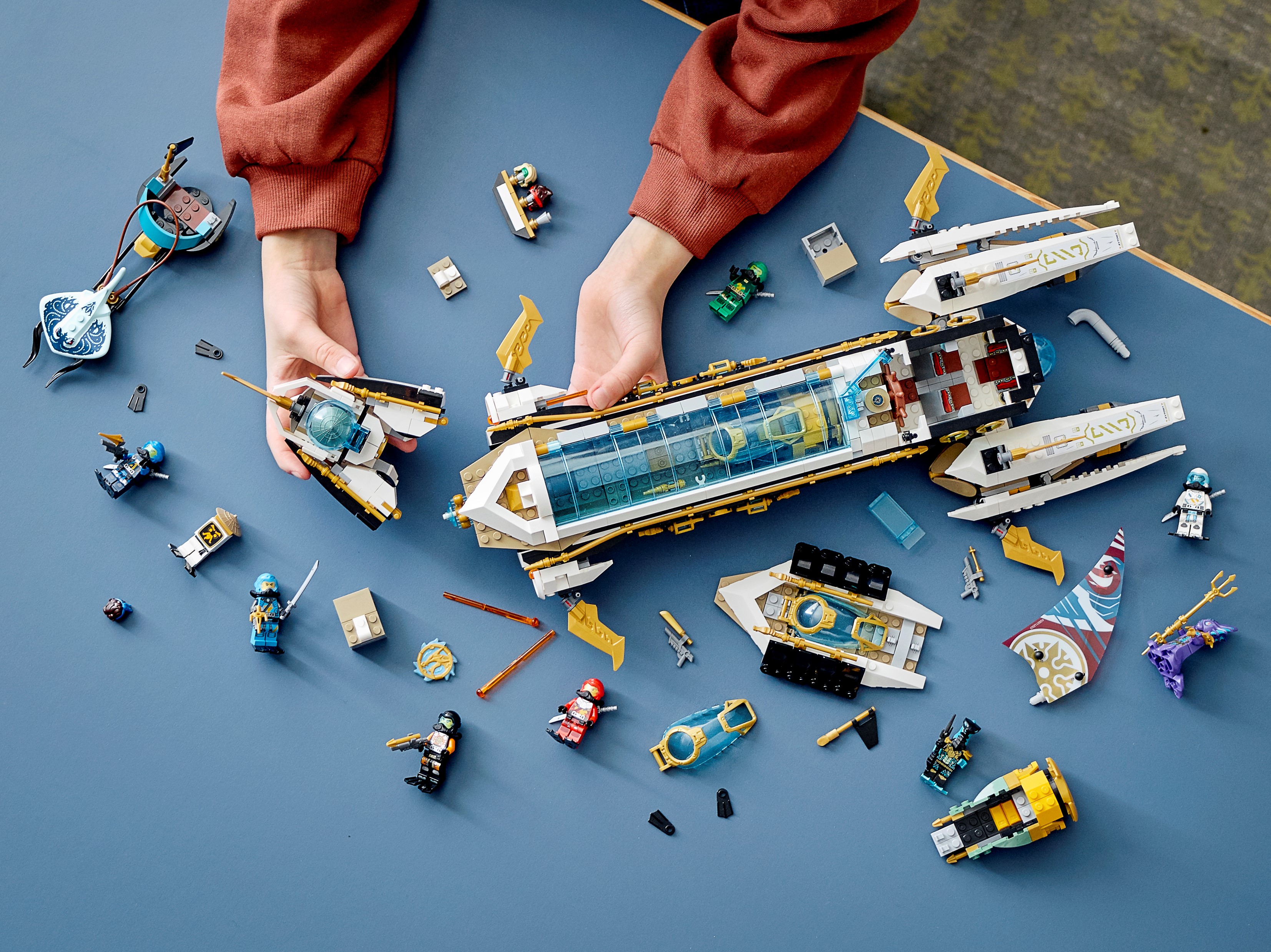 LEGO NINJAGO Hydro Bounty 71756 Building Kit; Submarine Toy Featuring NINJAGO Kai and Lloyd; New 2021 1,159 Pieces 