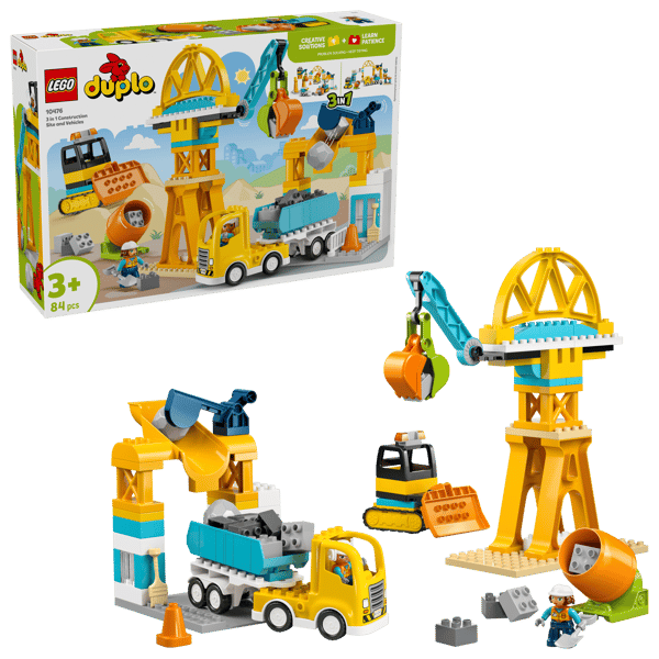 LEGO 10476 Le chantier et les véhicules de construction 3-en-1 — visuel 2 sur 8