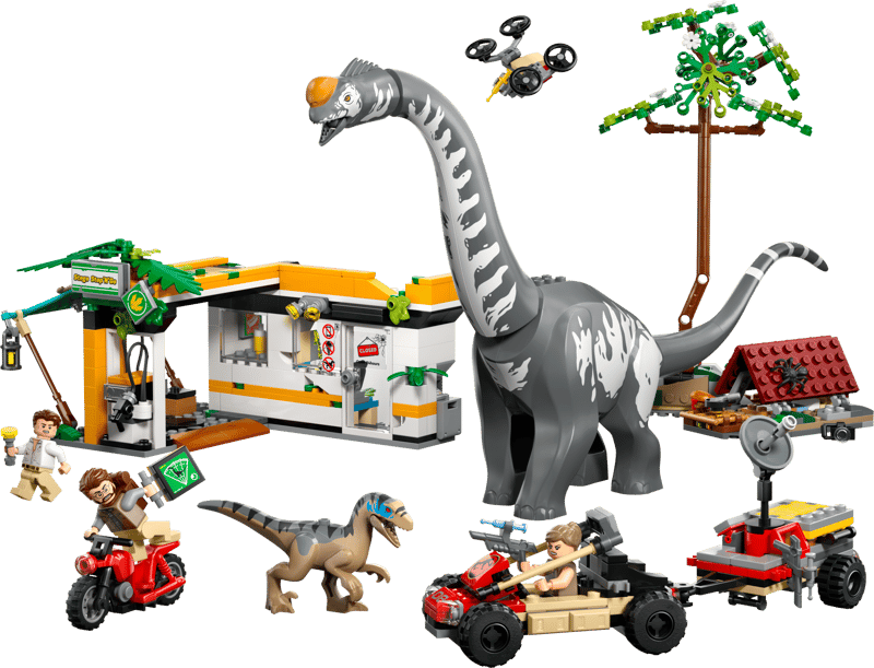 Le set LEGO 76973 La poursuite du vélociraptor et du titanosaure