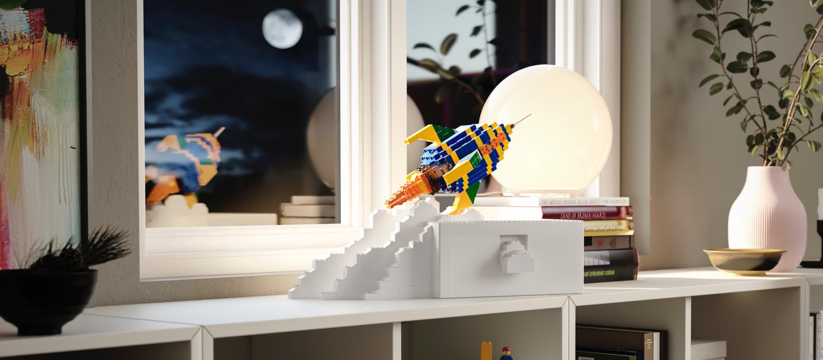 BYGGLEK LEGO® box with lid, white, 10x67/8x41/2 - IKEA