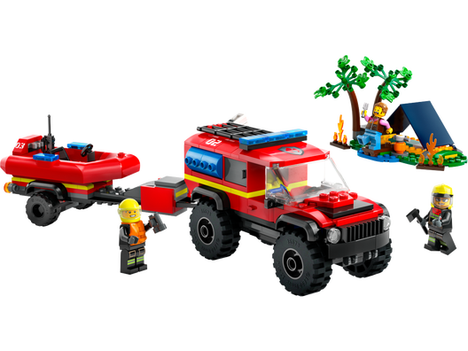 LEGO 60412 - Firhjulstrukket brandbil med redningsbåd