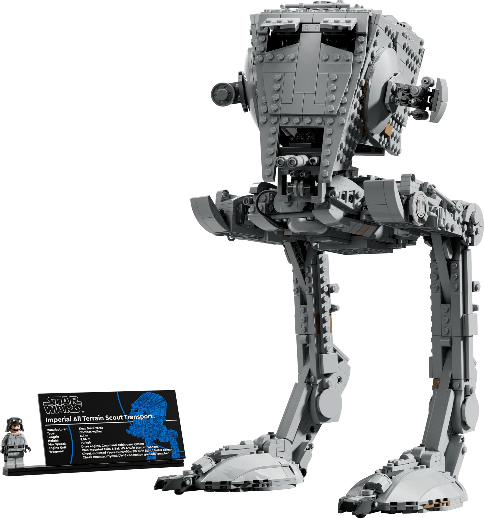 LEGO Star Wars AT-ST Walker 75417 LEGO Star Wars UCS AT-ST Walker 75417 display model with detailed cockpit and rotating head
