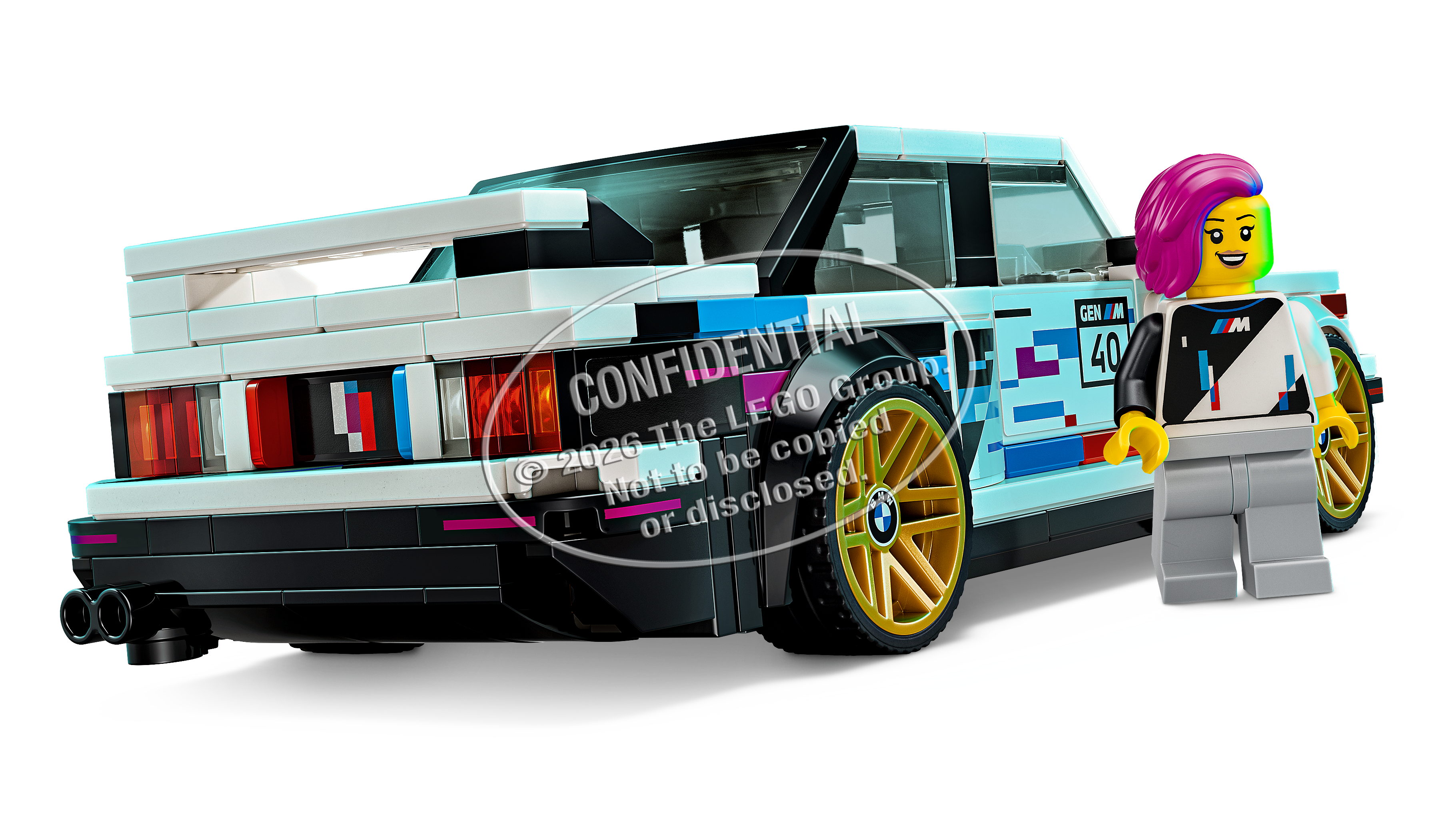 Vista posteriore del set LEGO 77263 BMW M3 E30