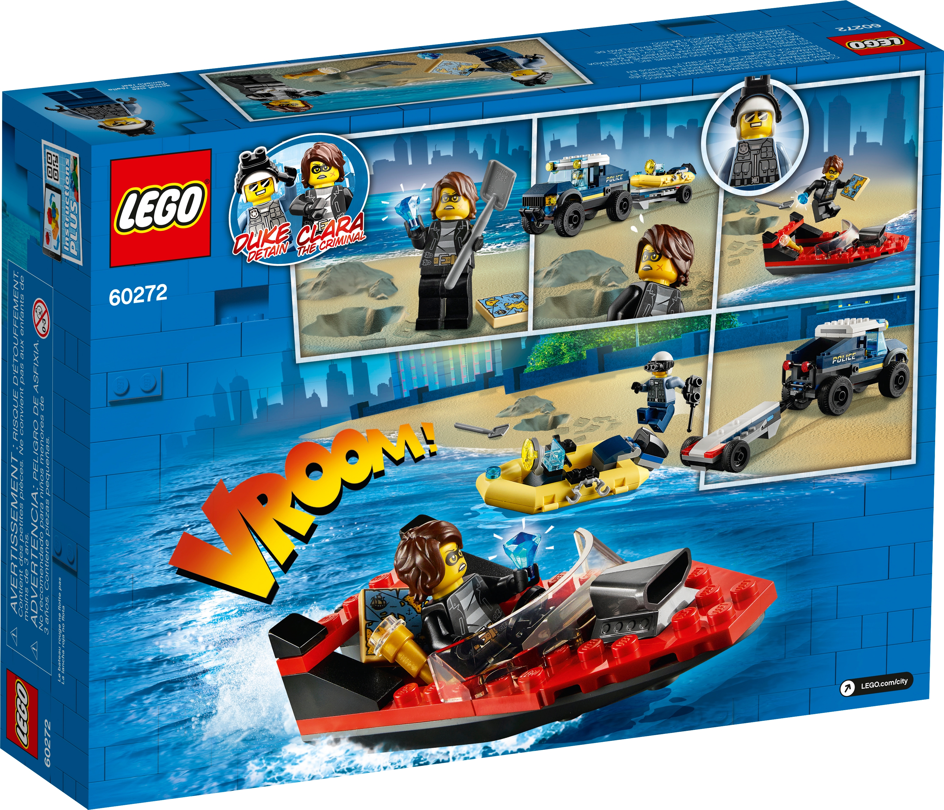 LEGO CITY SETS X 2 POLICE ATV VEHICLE POLICE WATERCRAFT WITH 3 MINIFIGURES 