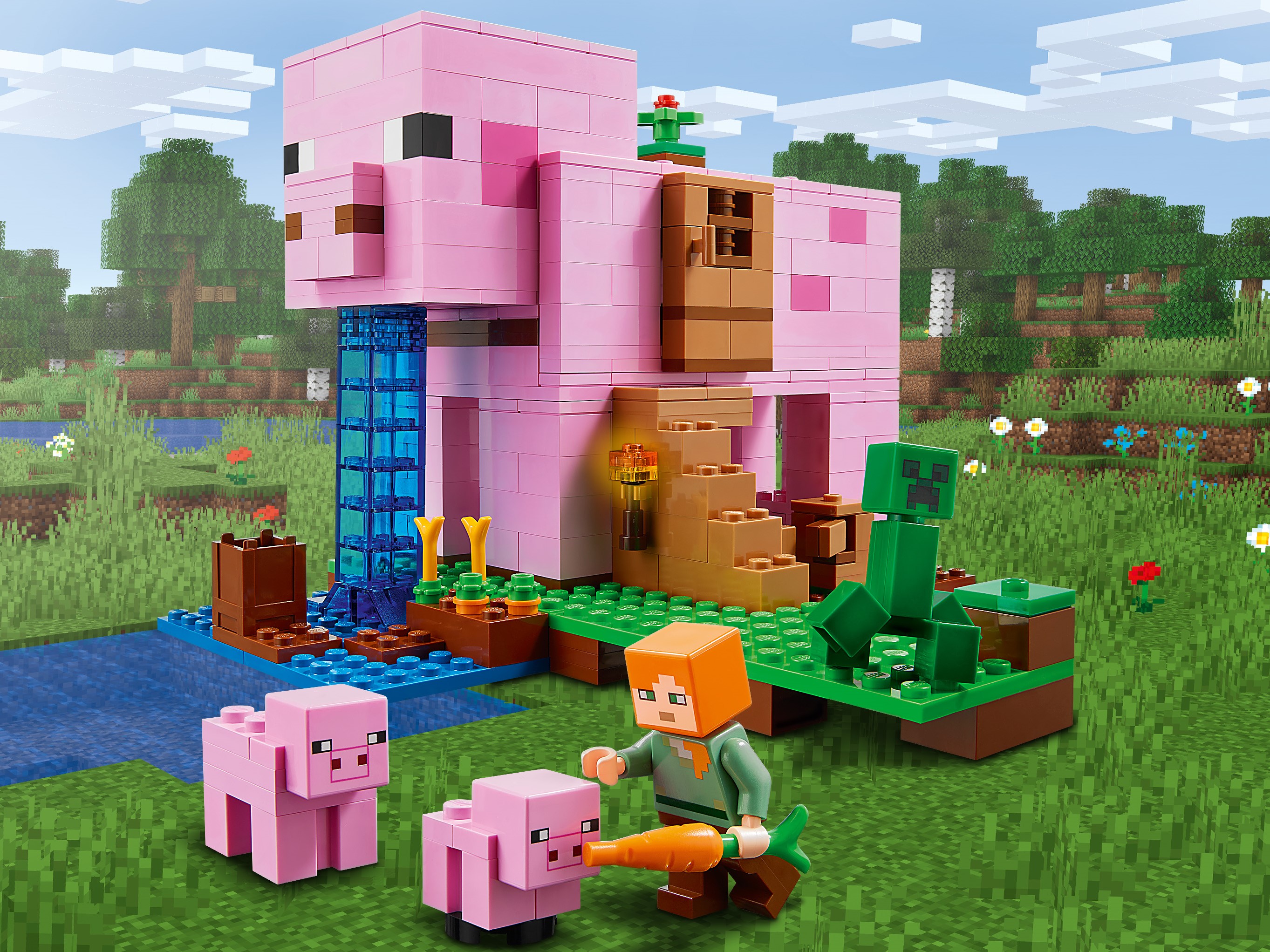 LEGO Minecraft The Pig House 21170 Building Kit for sale online 490 Pieces 