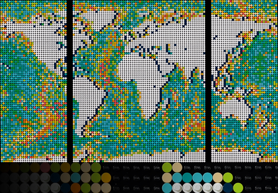 13"×19" Inspirational Poster DEFINE YOUR WORLD Lego Art Map EXPLORE Travel Build 
