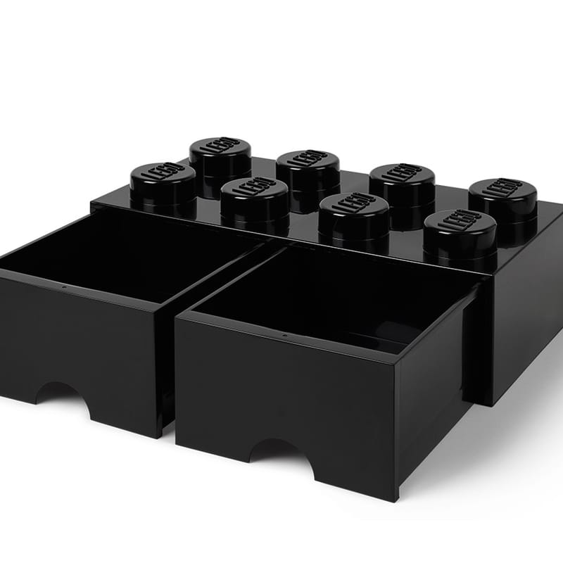 LEGO® 8-Stud Black Storage Brick Drawer - Main Image