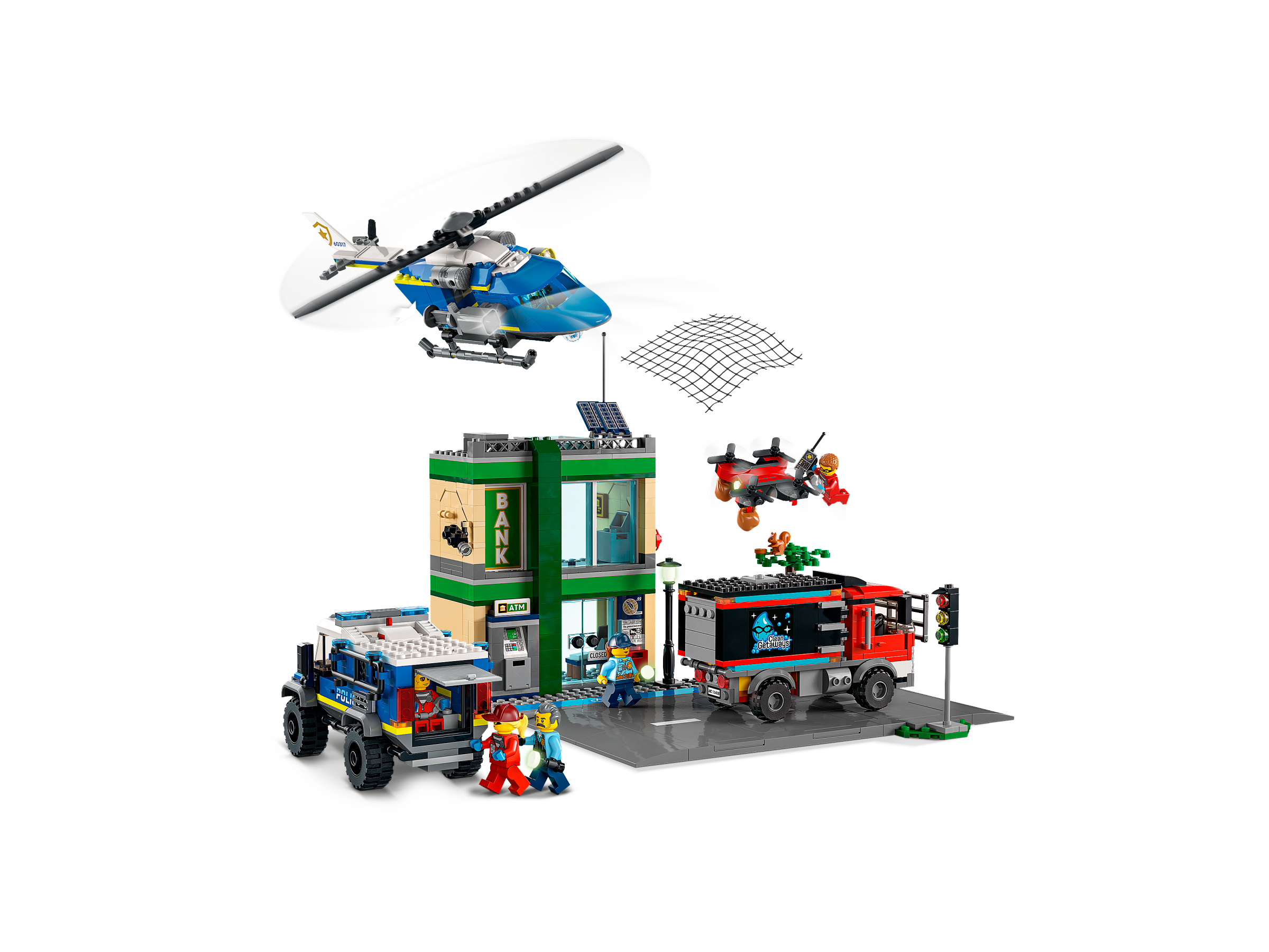 LEGO 60317 City Police Inseguimento della Polizia alla Banca, con  Elicottero, Drone e 2 Camion, Giocattolo Bambini dai 7 Anni in su :  : Giochi e giocattoli