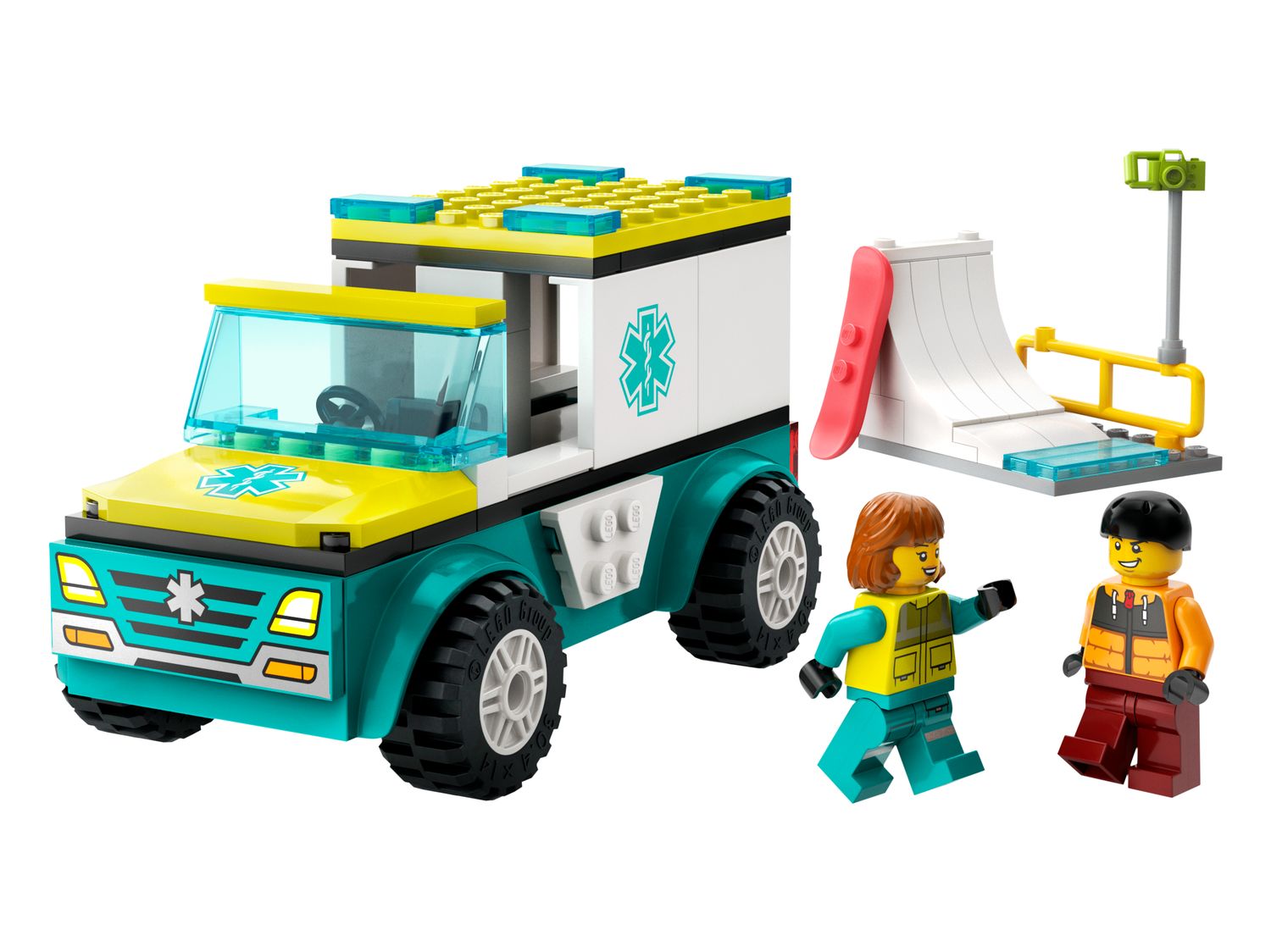 Emergency Ambulance and Snowboarder