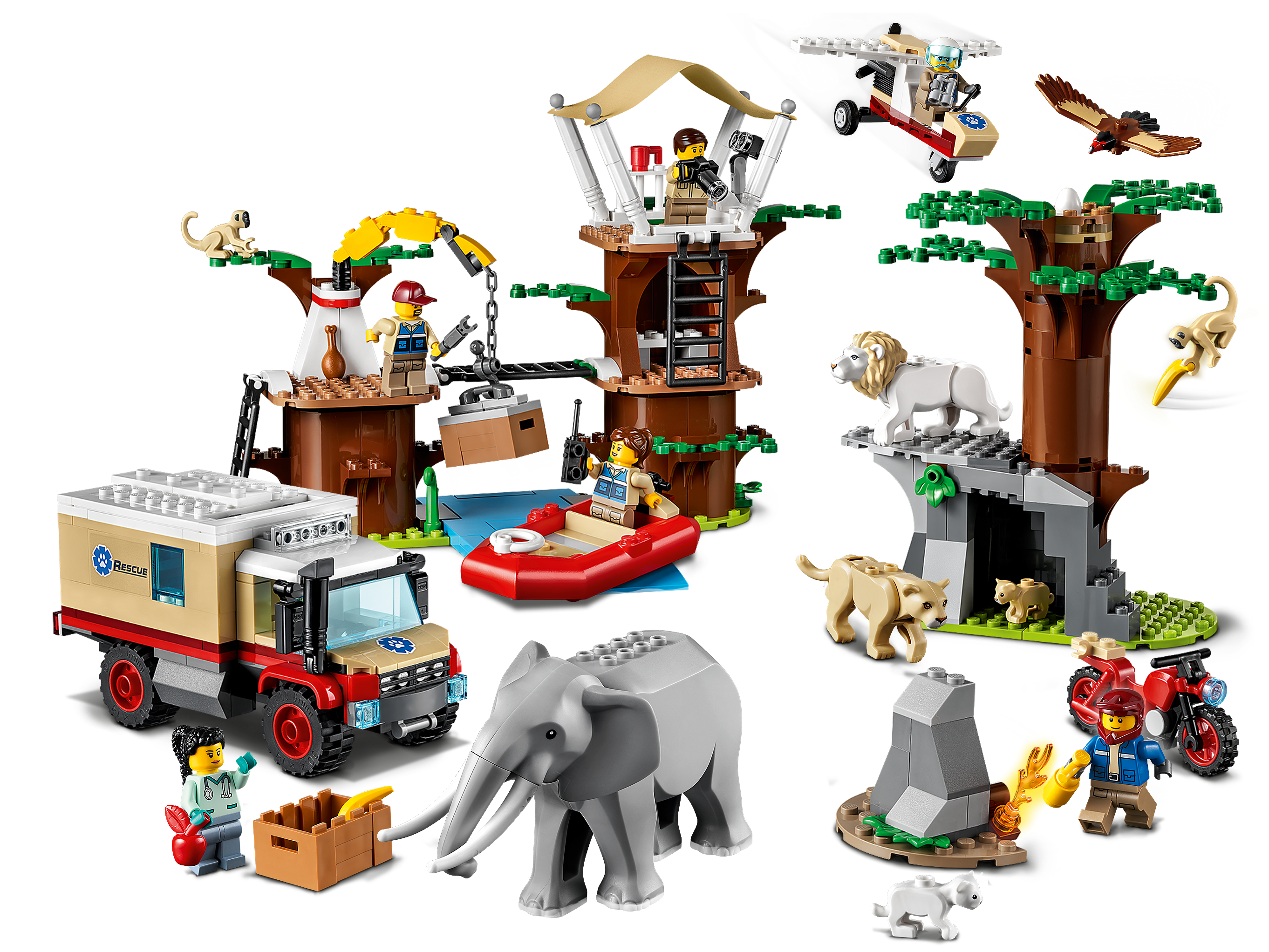 2 monos Lego personajes y animales 