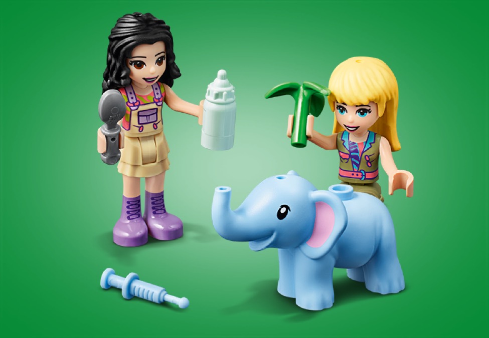 203 Pieces Plus Friends Emma and Stephanie New 2020 LEGO Friends Baby Elephant Jungle Rescue 41421 Adventure Building Kit; Animal Rescue Playset That Comes with a Toy Truck and Trailer 