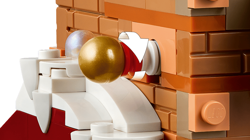 Side knob that turns the LEGO countdown numbers