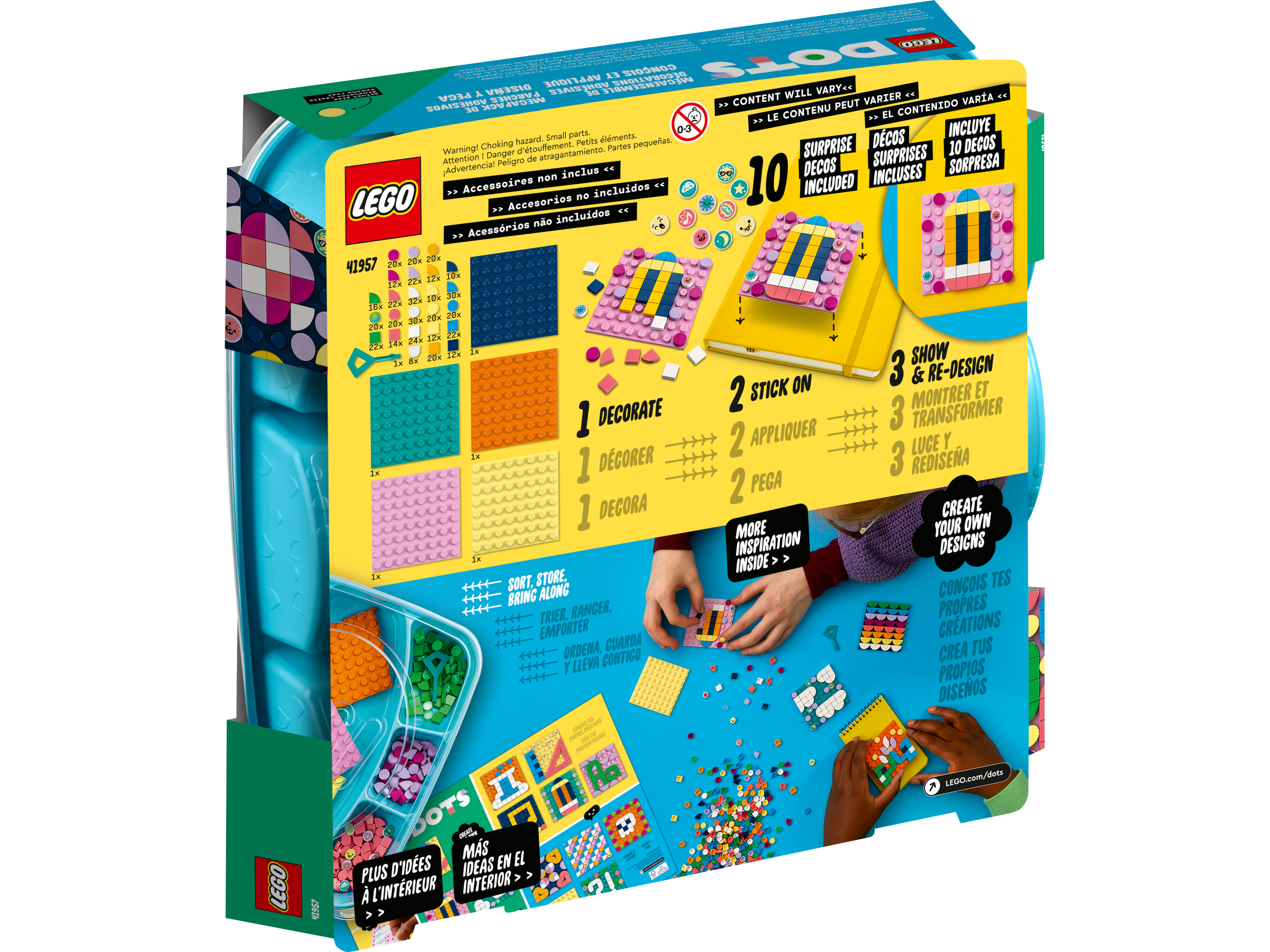LEGO 41957 DOTS Le Méga-lot de Décorations Adhésives, Activité Manuelle,  Sticker Personnalisé Téléphone, Cadeau Filles