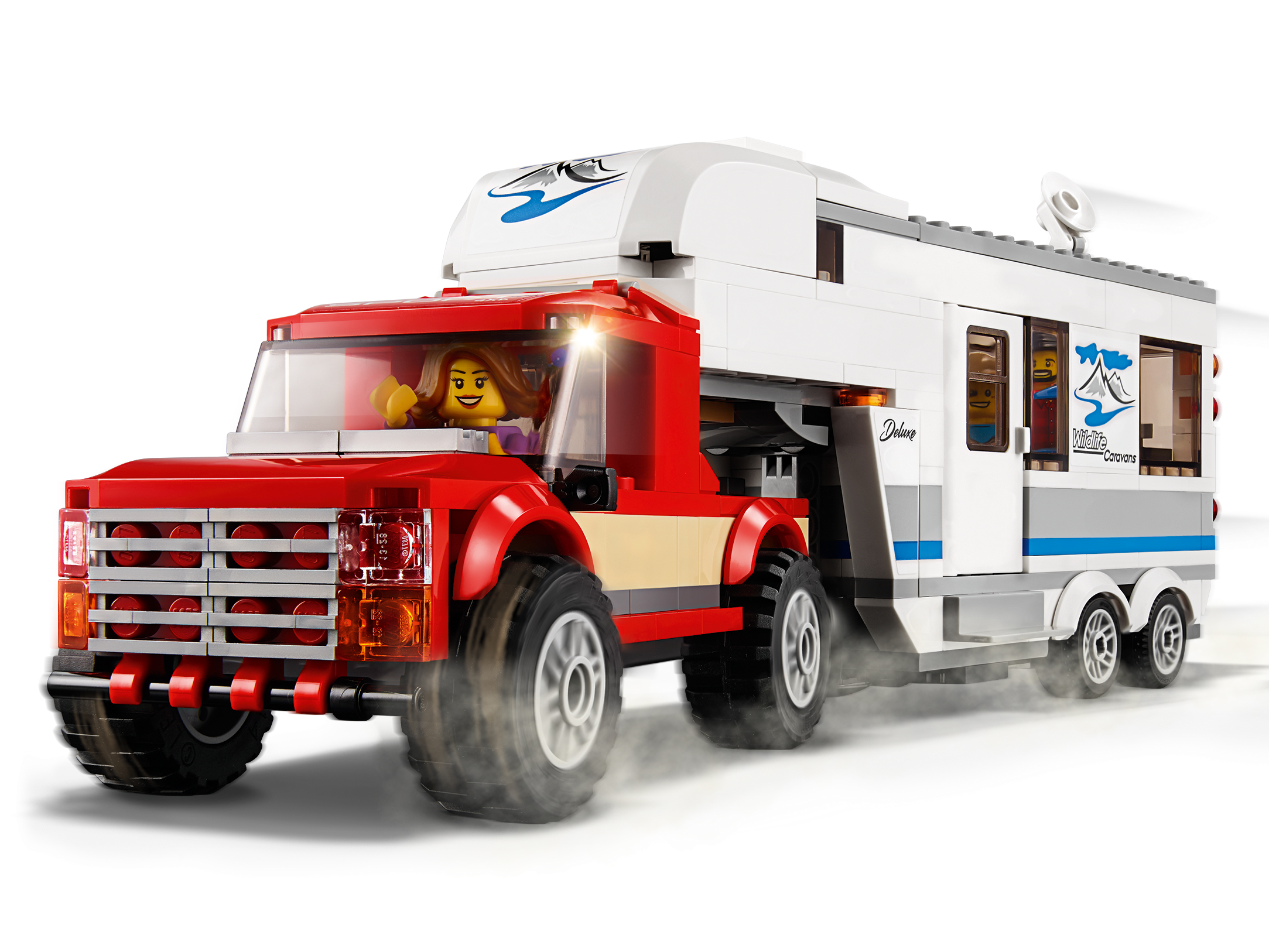 60182 LEGO City Great Vehicles Pickup & Caravan Camping Set 344 Pieces Age 5+ 