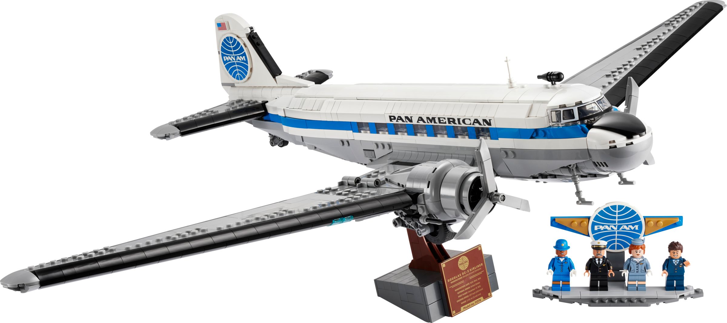 Set Lego Icons 11378 Avion de ligne Douglas DC-3 de la PAN AM