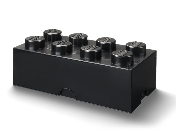 8-Stud Storage Brick – Black - Image 1