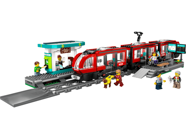 LEGO 60423 Downtown Streetcar and Station, official product image