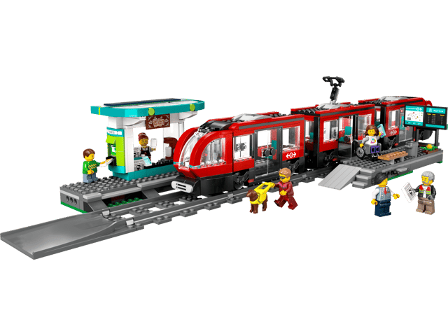 LEGO 60423 Downtown Streetcar and Station, official product image