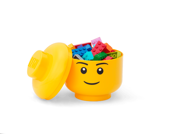 LEGO 5006258 Mini boîte de rangement en forme de tête de garçon – Jaune vif — visuel 3 sur 6