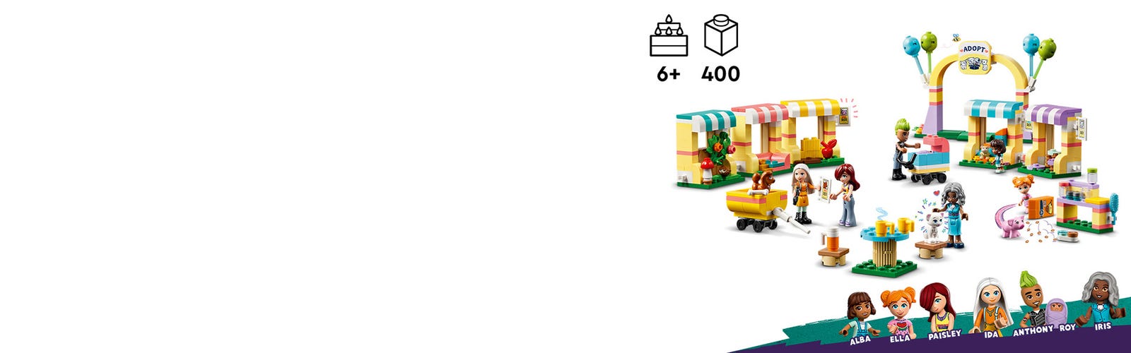 Jouet LEGO Friends La journée d'adoption des animaux de compagnie 42615