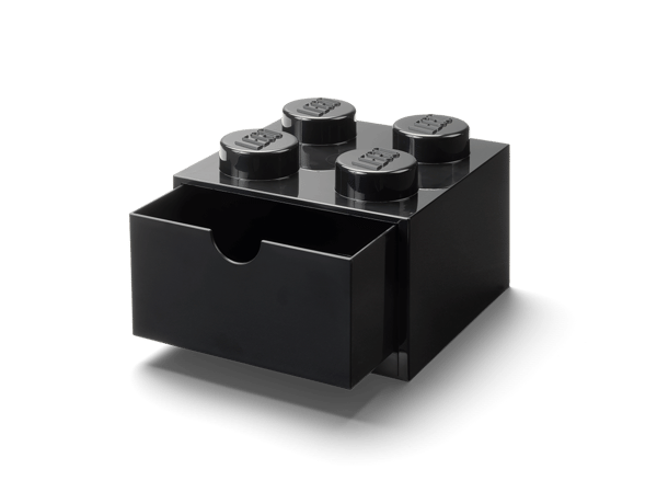 4-Stud Desk Drawer – Black - Image 1