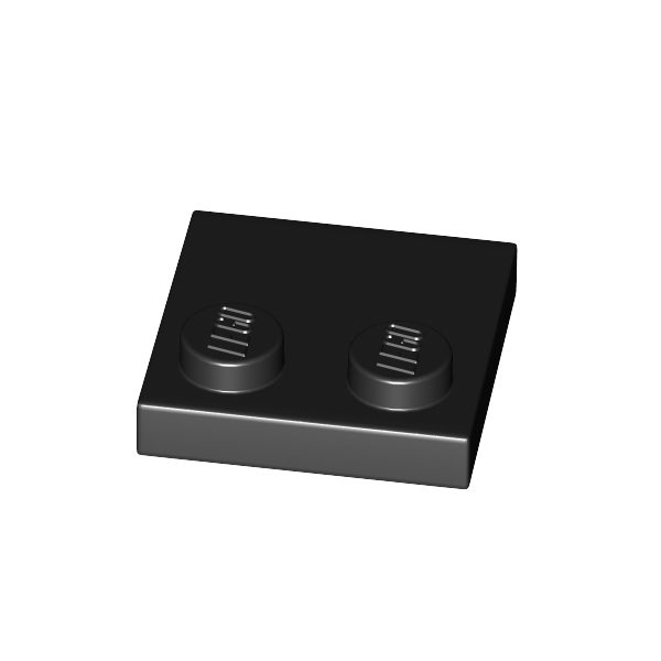 Plate Special 2 x 2 with Only 2 studs – Black