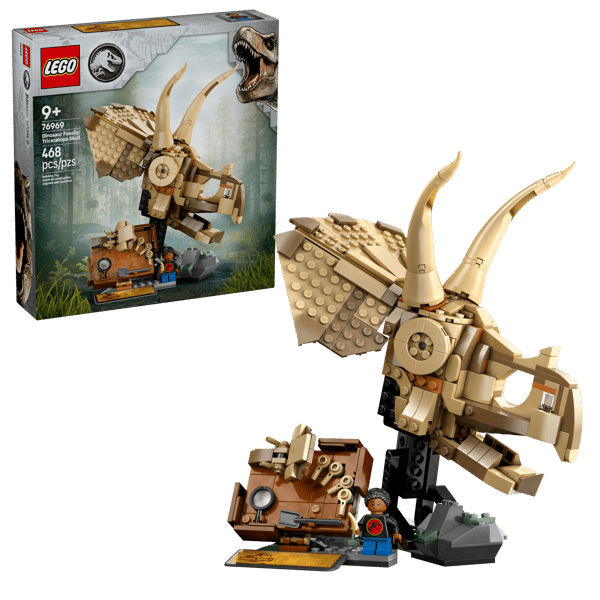 LEGO 76969 Les fossiles de dinosaures : le crâne du tricératops — visuel 2 sur 8