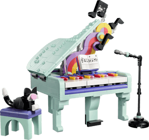 Décoration musicale : piano et chat