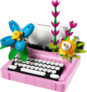 La machine à écrire avec des fleurs