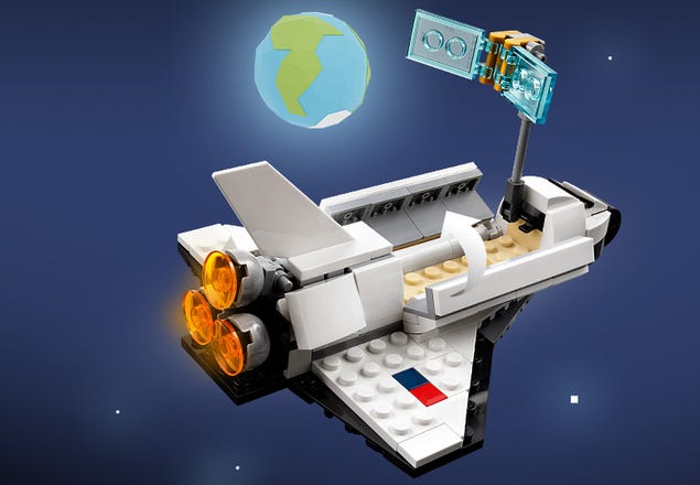 LEGO Creator 3 in 1 Space Shuttle Building Toy for Kids, Creative Gift Idea  for Boys and Girls Ages 6 and Up, Build and Rebuild This Space Shuttle Toy