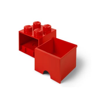 Cassetto-mattoncino a 4 bottoncini rosso