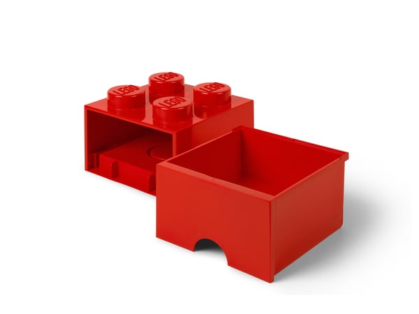 LEGO 5006129 Brique rouge de rangement à tiroir 4 tenons — visuel 2 sur 3