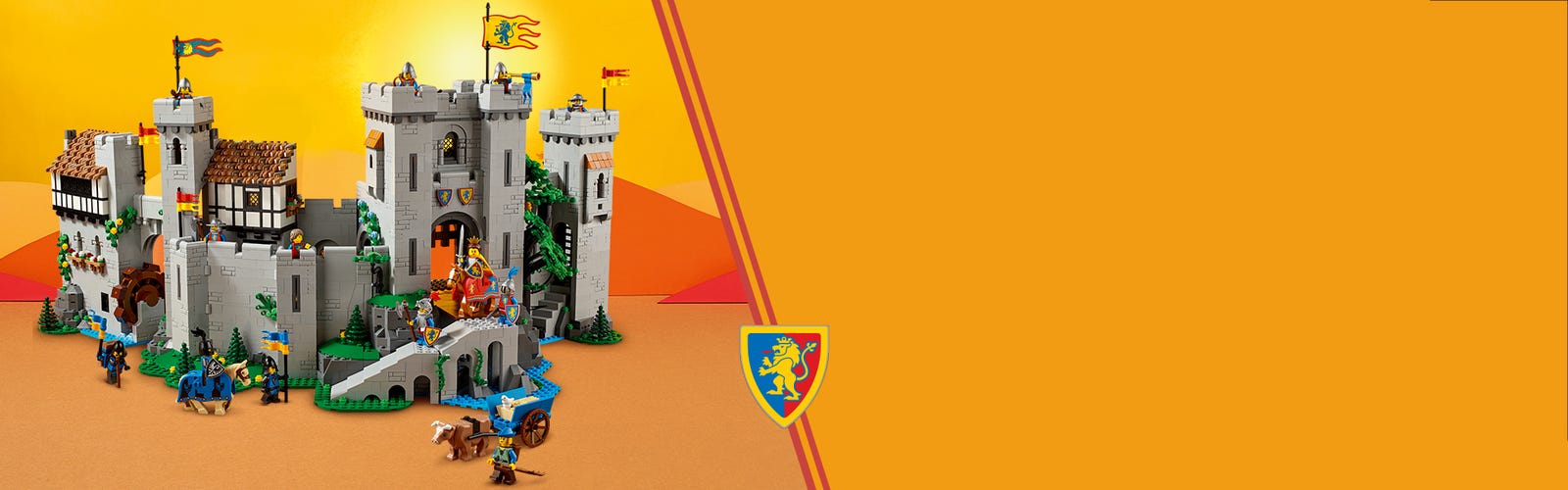 Medieval Lion Knights Church Building Kit, Medieval Series Building Set,  Compatible with Lego (1449PCS)