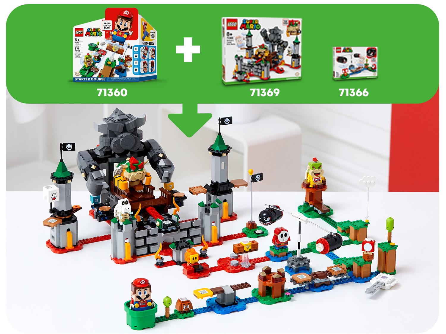 LEGO Super Mario Bowser's Castle Boss Battle Expansion Set 71369 Building  Toy for Kids (1,010 Pieces) 