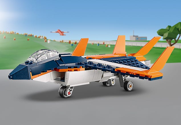 LEGO Creator 3 en 1 - Juego de juguete de avión supersónico, a  helicóptero a lancha de velocidad, 31126, modelos de vehículos construibles  para niños y niñas de más de 7