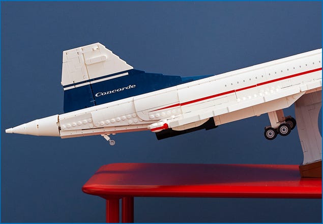 Tail and landing gear of LEGO Concorde model