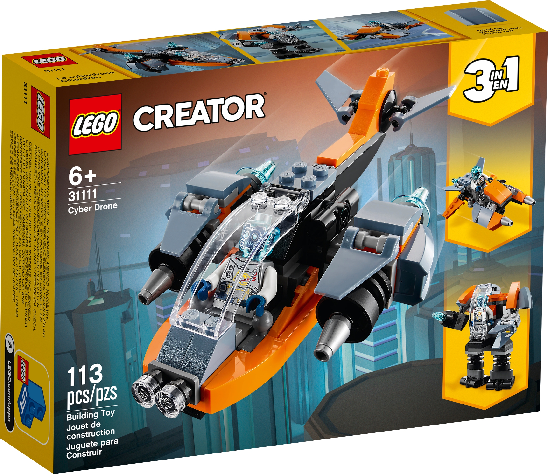 Cyber Drone 31111, Creator 3-in-1