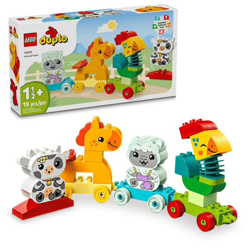 LEGO DUPLO 10412 Tierzug Verpackung mit allen enthaltenen Teilen