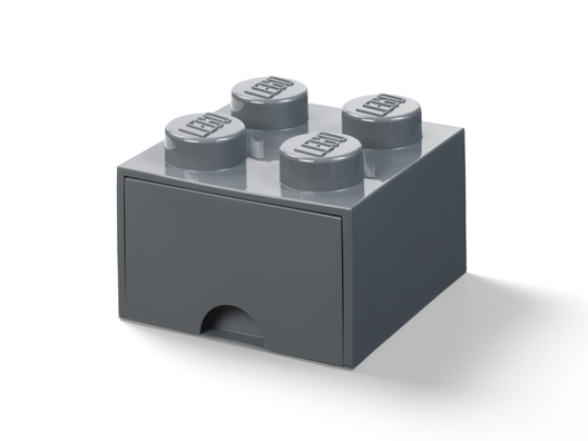 LEGO 5006328 - 4-knops opbevaringsklods med skuffe – mørkegrå