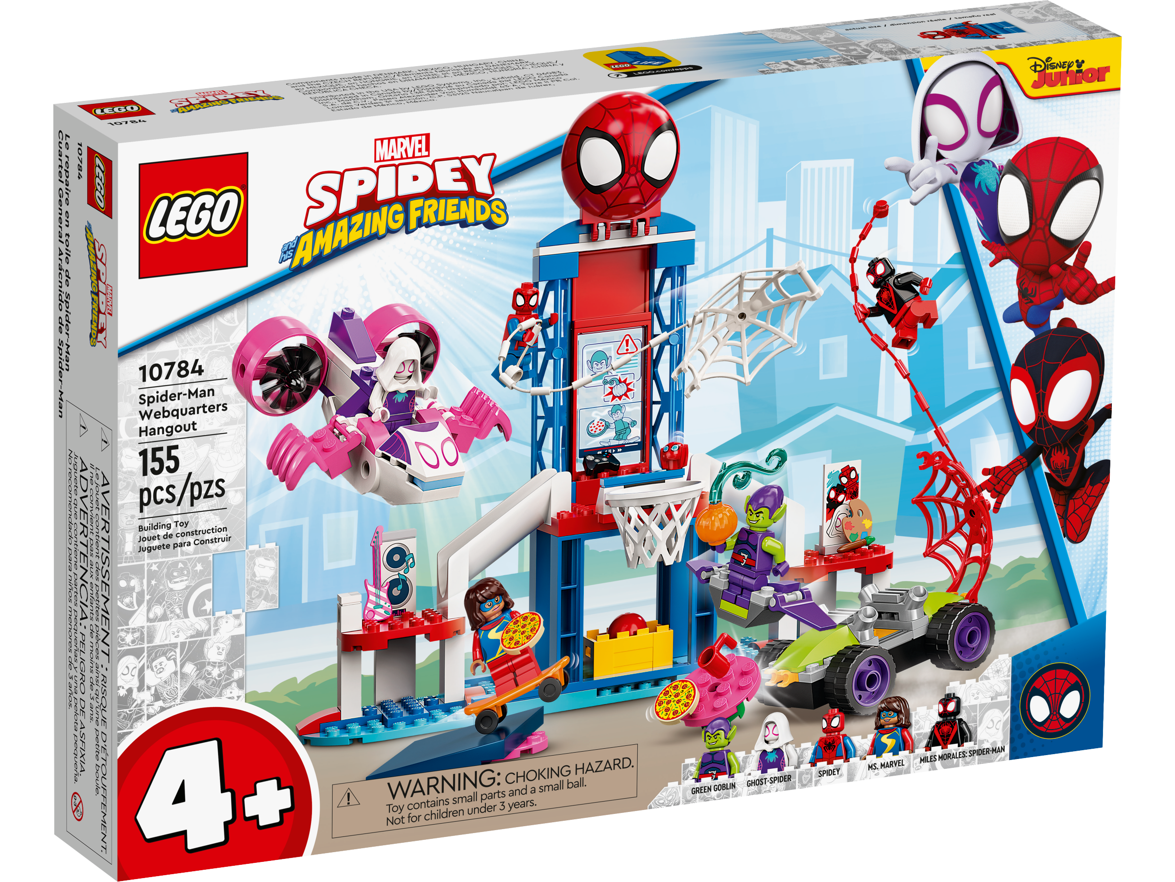 Lego 10784 marvel spidey et ses amis extraordinaires la base secrete du qg  de spider-man, jouet enfants +4 ans avec miles morale LEGO10784 - Conforama