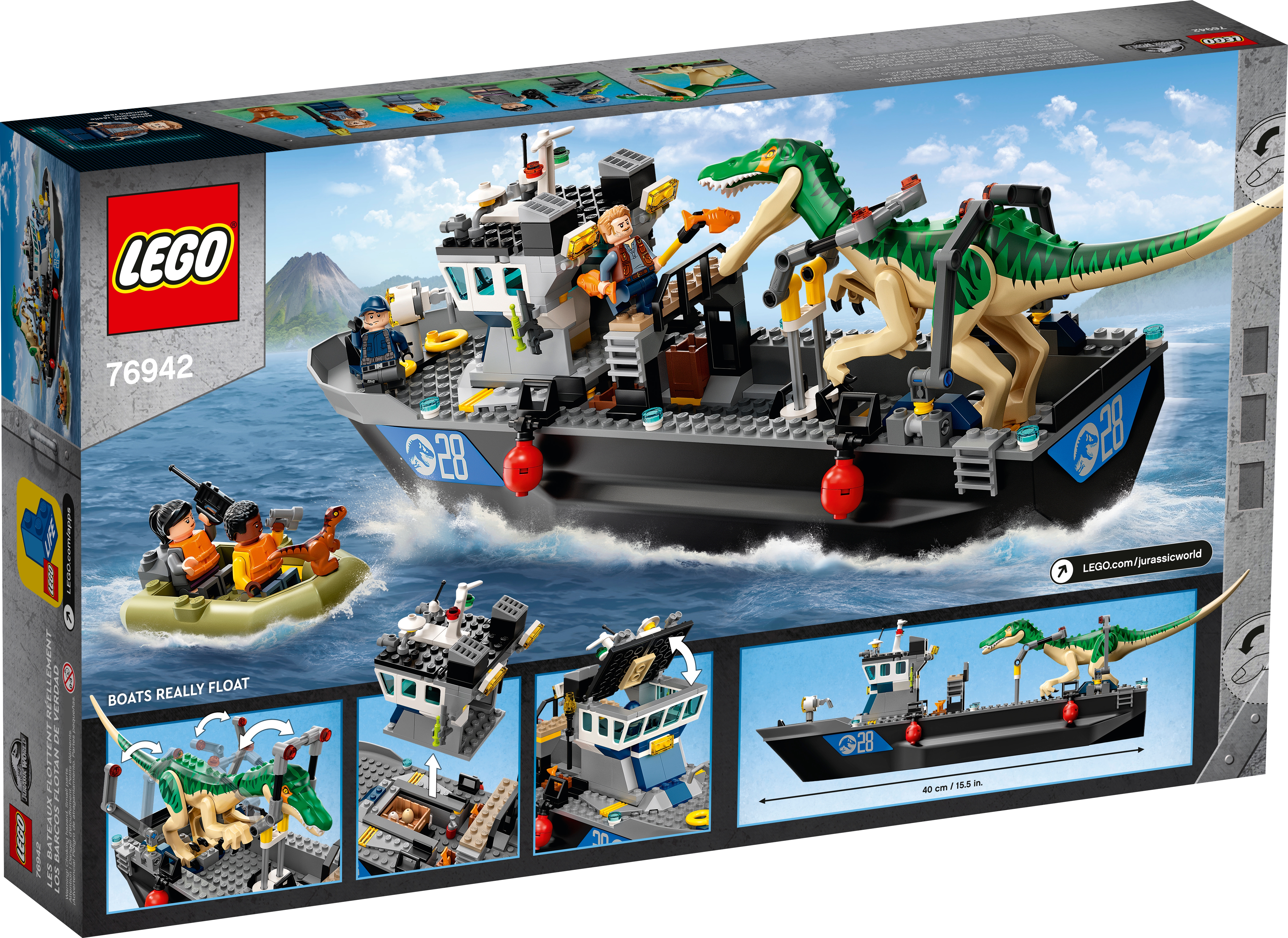 LEGO Baryonyx Dinosaur Boat Escape 76942 Building Set (308 Pieces) 