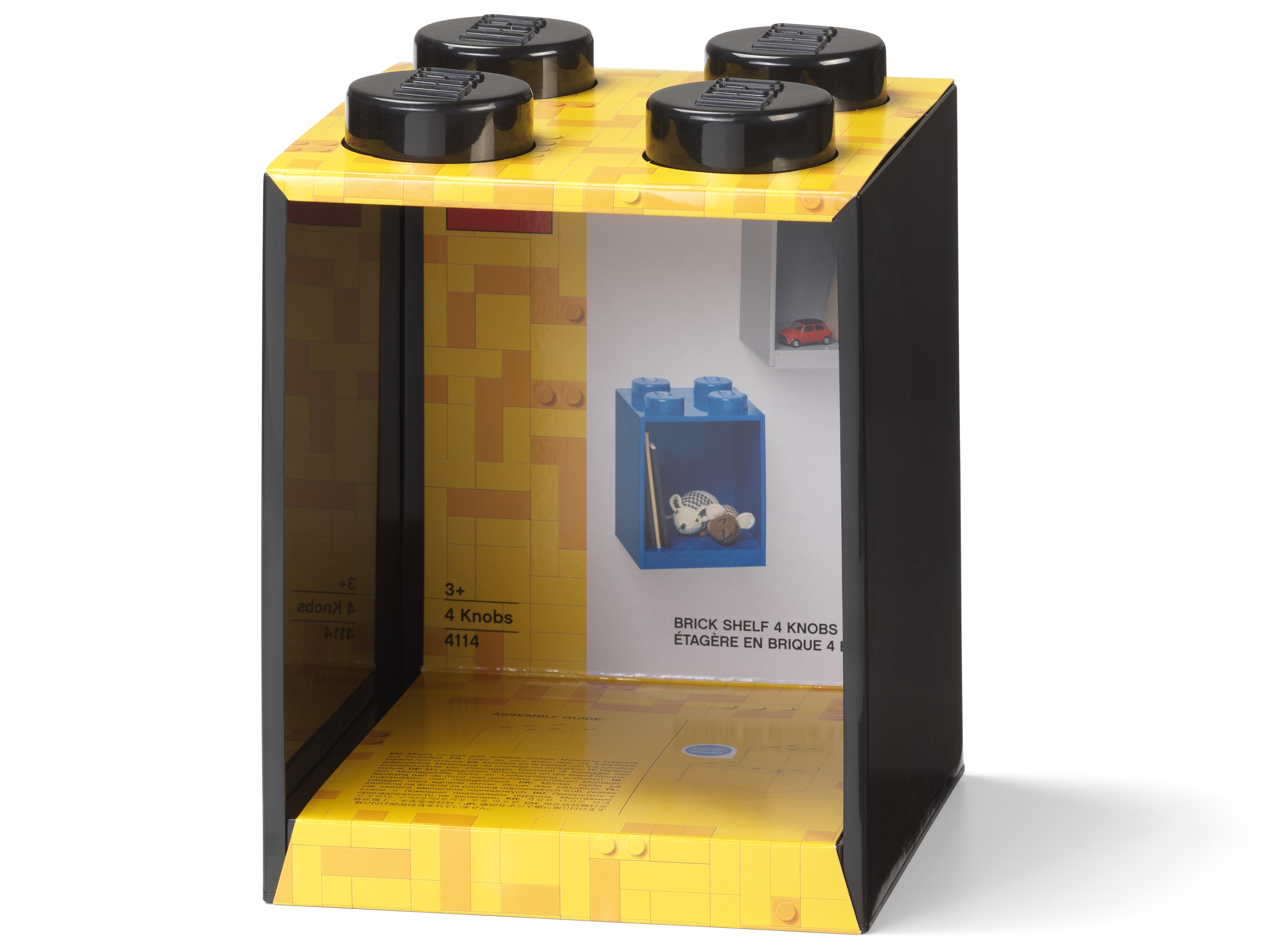 4-Stud Brick Shelf – Black