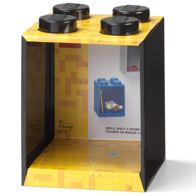 4-Stud Brick Shelf – Black