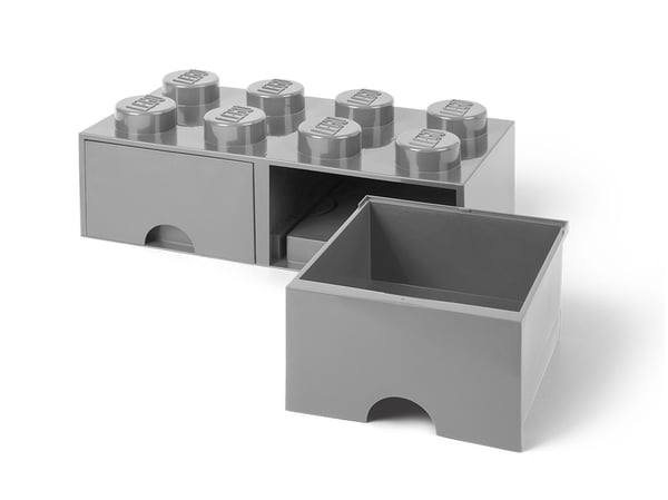 LEGO 5005720 Brique gris pierre de rangement LEGO® à tiroir et à 8 tenons — visuel 4 sur 6