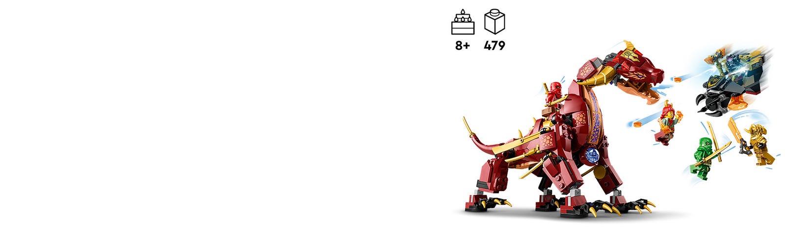 LEGO 71793 NINJAGO Dragone di Lava Transformer Heatwave, Serie