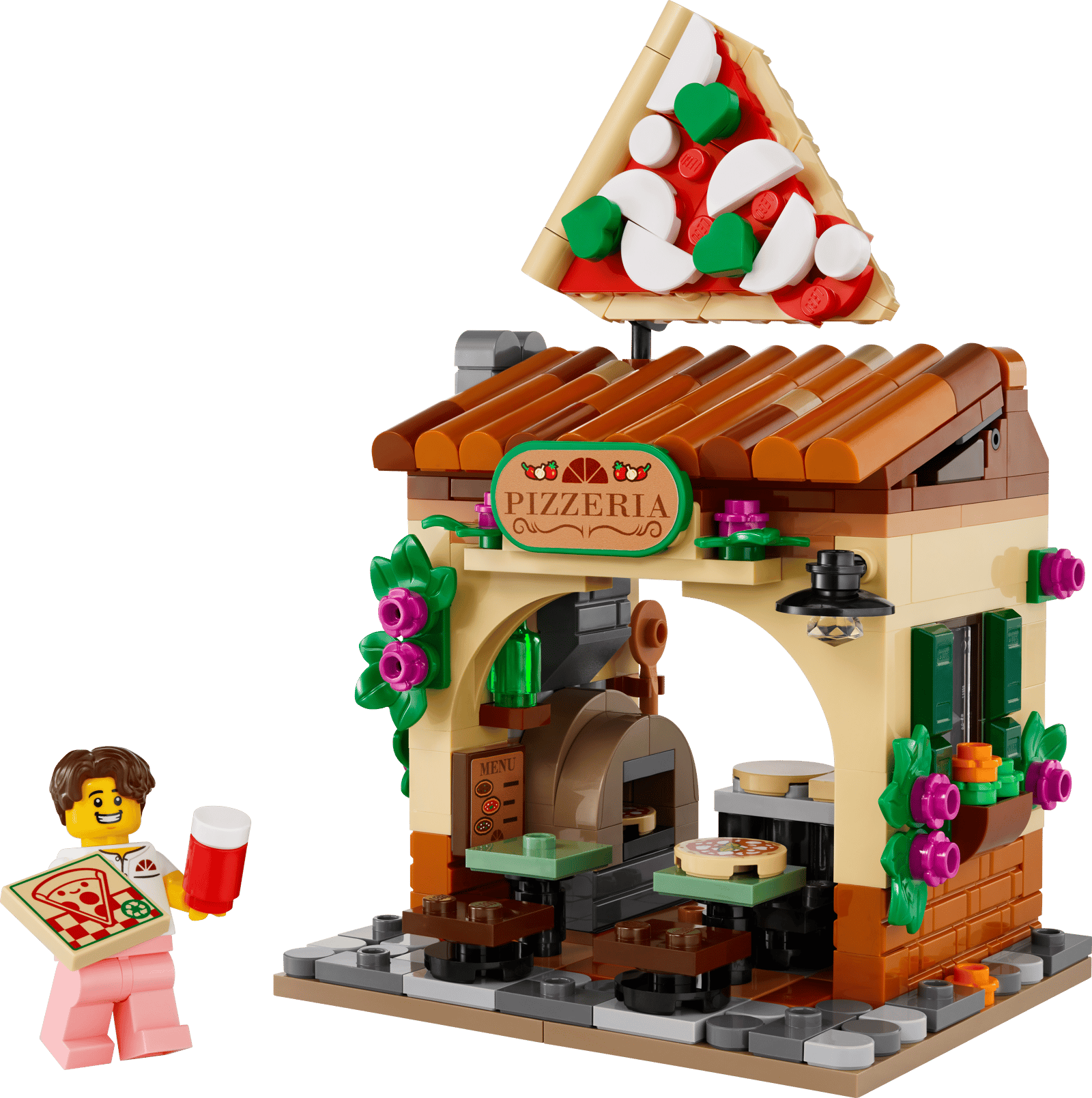LEGO Restaurants of the World: Italy 40909 pizzeria set, product shot on white background