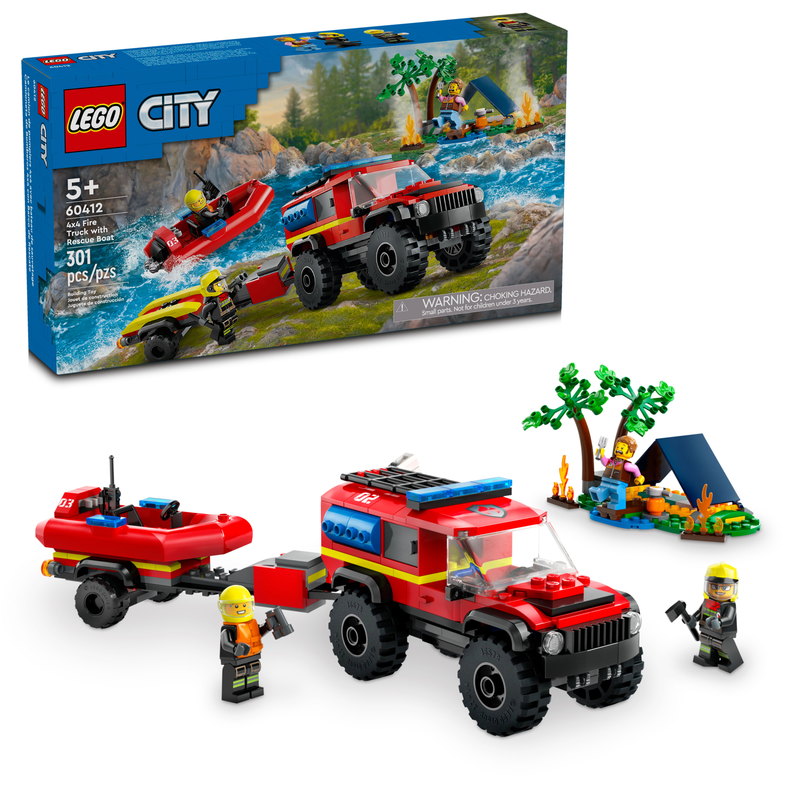 4x4 Fire Truck with Rescue Boat 60412 City Buy online at the
