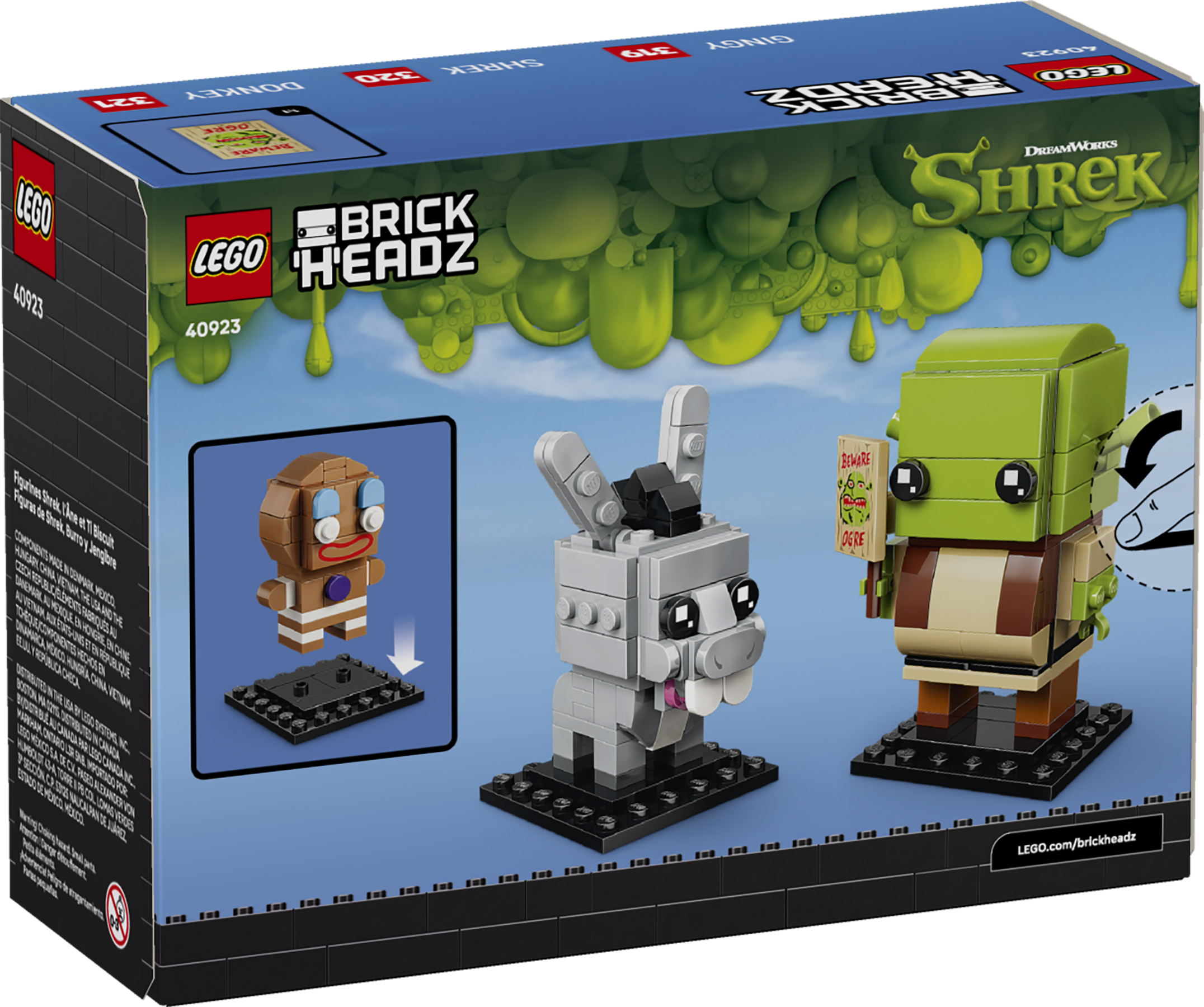 Shrek, Donkey & Gingy Figures 40923 | BrickHeadz | Buy online at