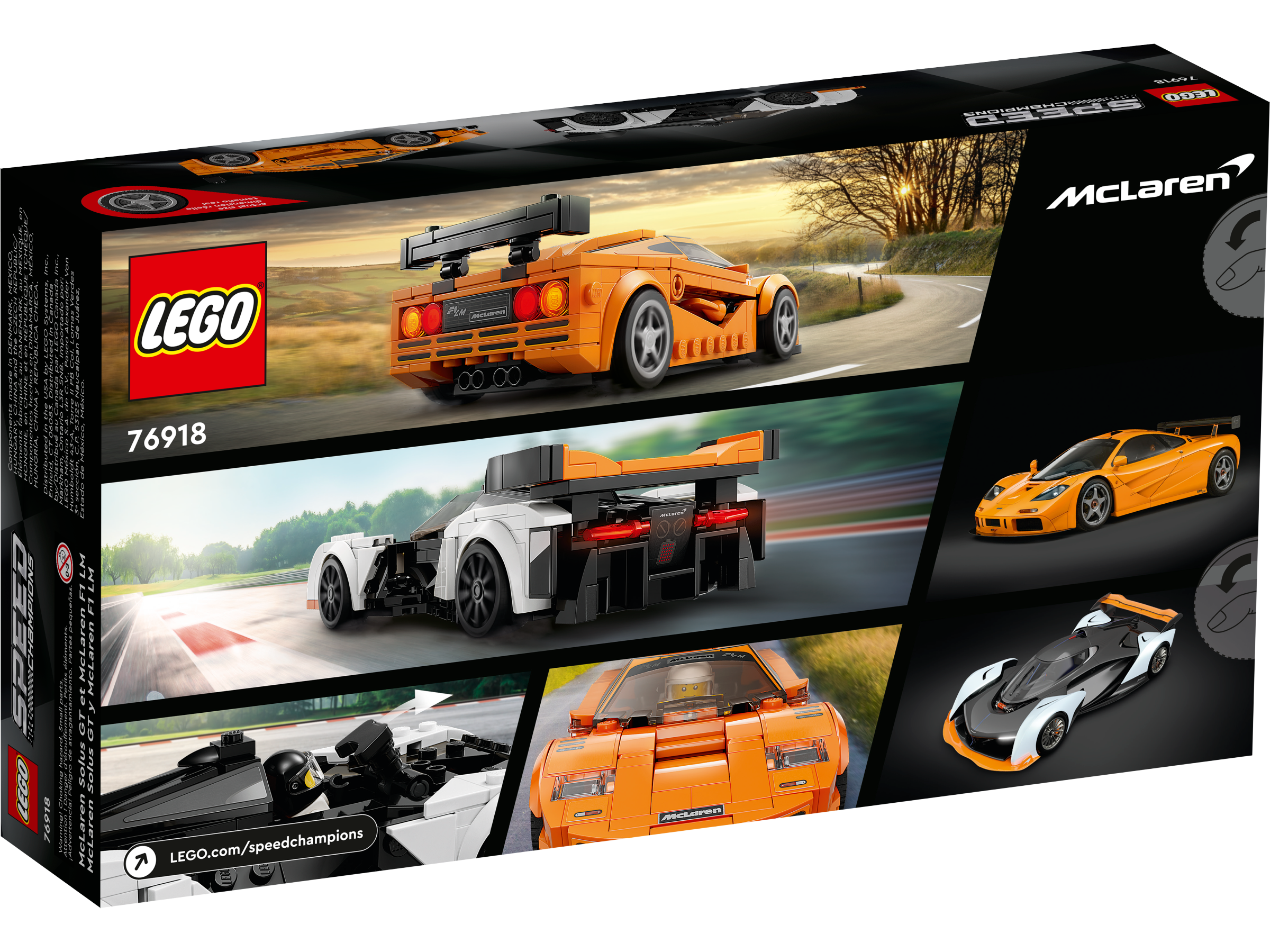 LEGO Speed Champions McLaren Solus GT & McLaren F1 LM 76918, Featuring 2  Iconic Race Car Toys, Hypercar Model Building Kit, Collectible 2023 Set