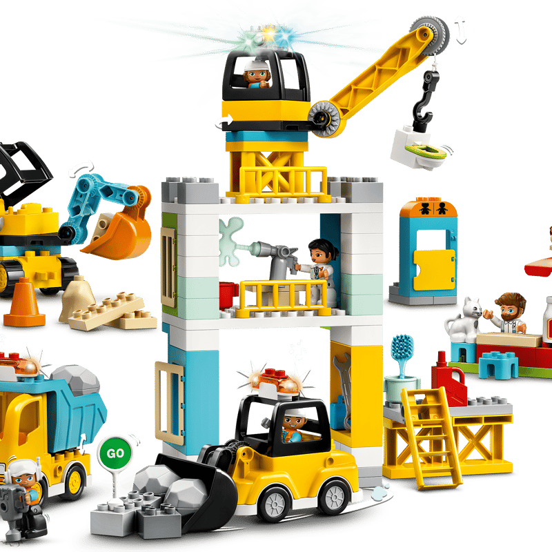 Bloques Torre Con Lego Grúa Torre Y Obra 10933 DUPLO® Oficial LEGO